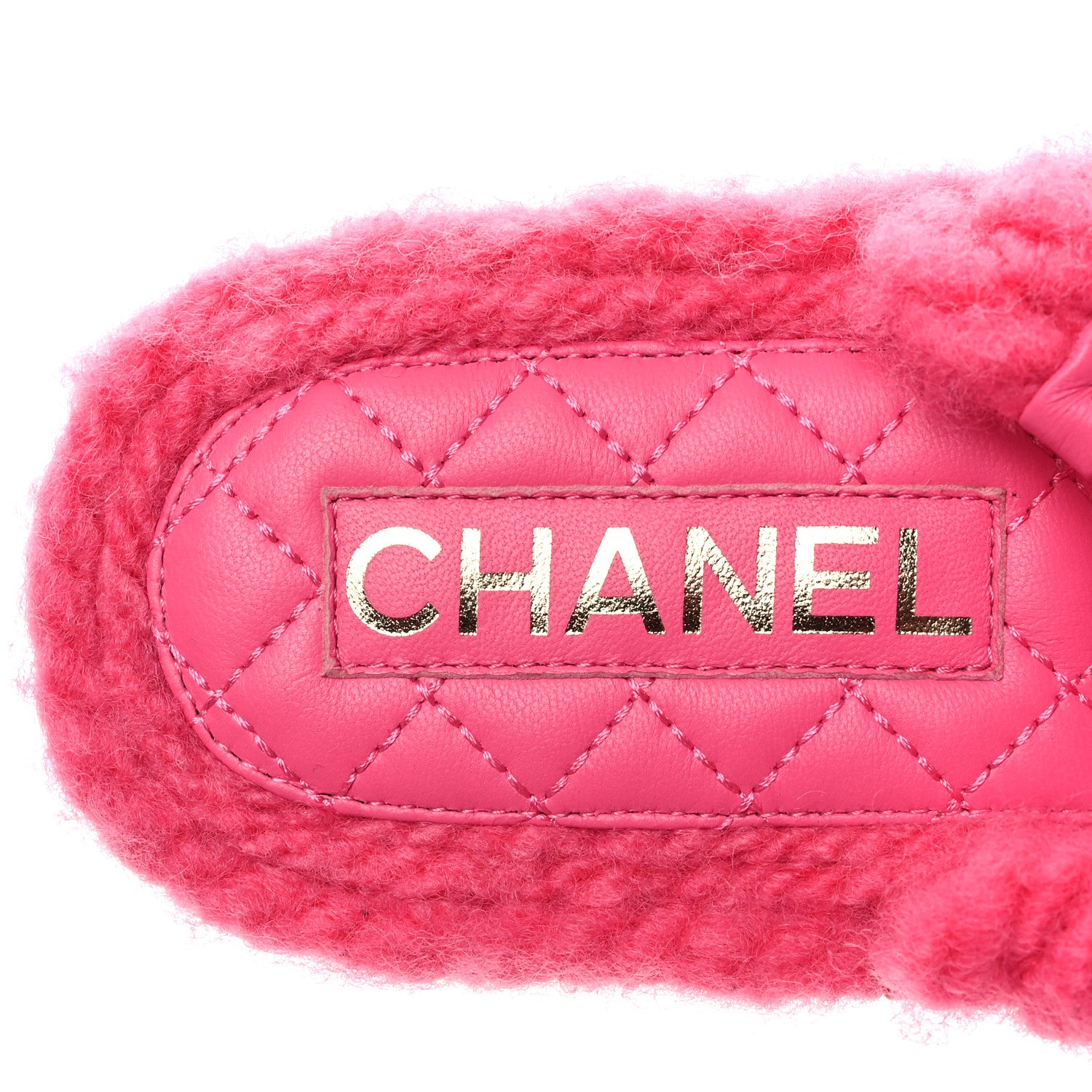Chanel Cord Lambskin Quilted Logo Sandals 37 Pink 7 of 8