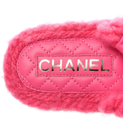 Chanel Cord Lambskin Quilted Logo Sandals 37 Pink 7 of 8