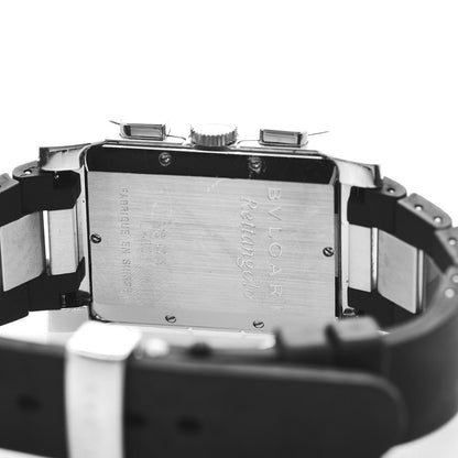 Bulgari Stainless Steel Rubber 29mm Rettangolo Chronograph Quartz Watch Black 5 of 5