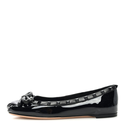 Valentino Garavani Patent Nappa Rockstud Ballerina Flats 39 Black 1 of 8