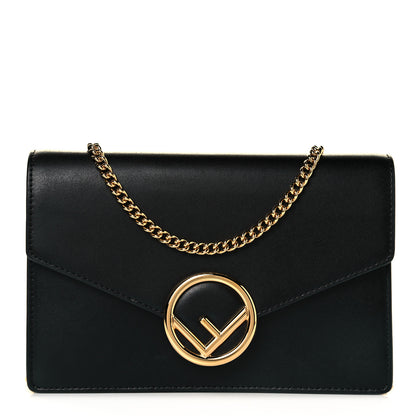 Fendi Vitello Liberty Lucido F is Fendi Medium Envelope Wallet on Chain Black 1 of 7