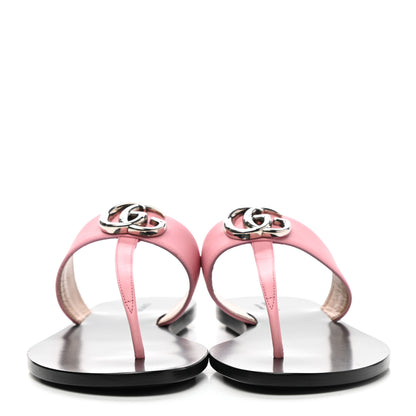 Gucci Calfskin GG Marmont Thong Sandals 37 Wild Rose 2 of 10