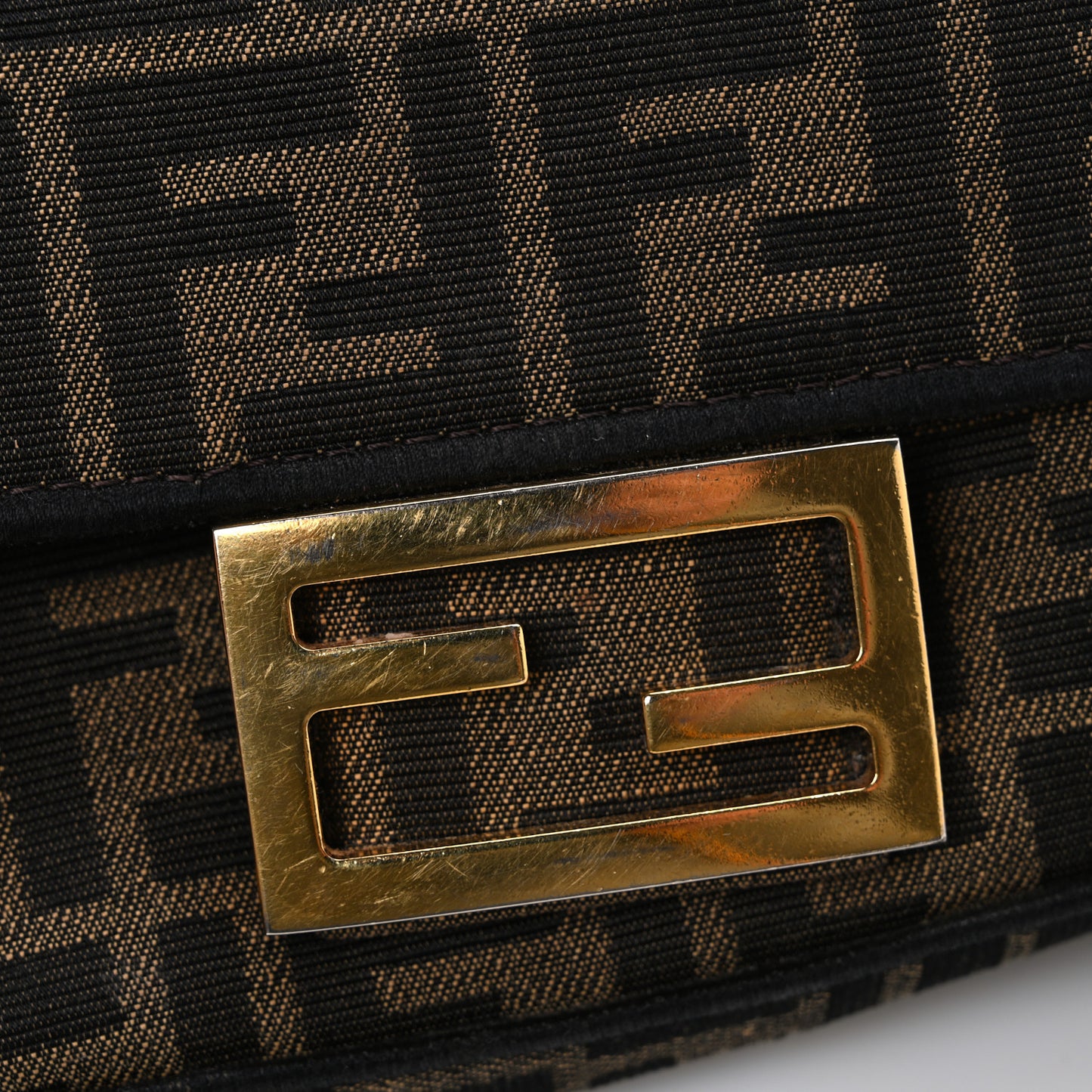Fabric Jacquard FF 1974 Mini Baguette Tobacco Moro Black