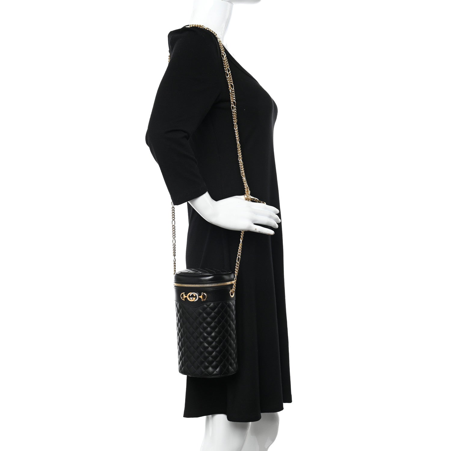 Gucci Calfskin Trapuntata Zumi Belt Bag Black 2 of 9