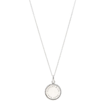 Tiffany Sterling Silver Twist Round Charm Necklace 1 of 6