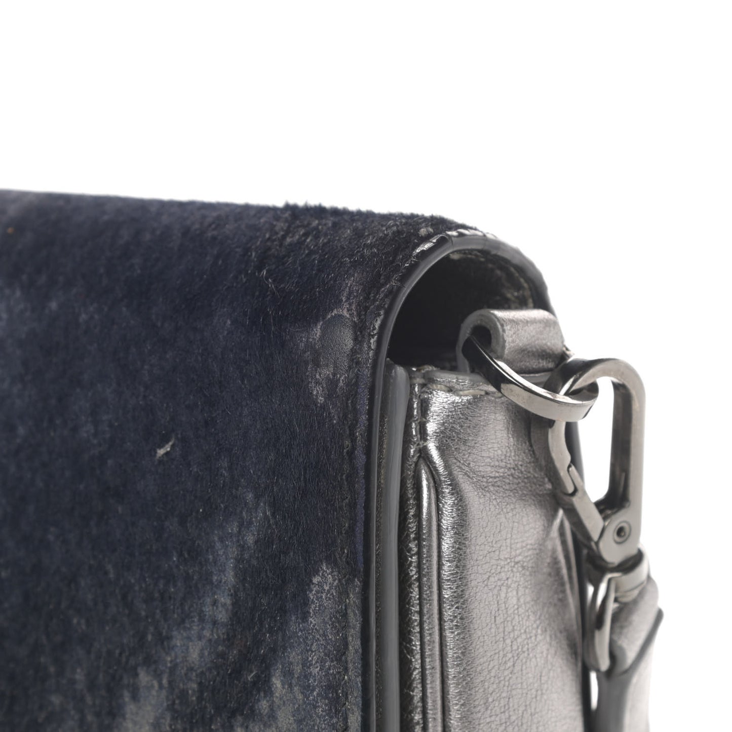 Metallic Calfskin Crossbody Bag Silver