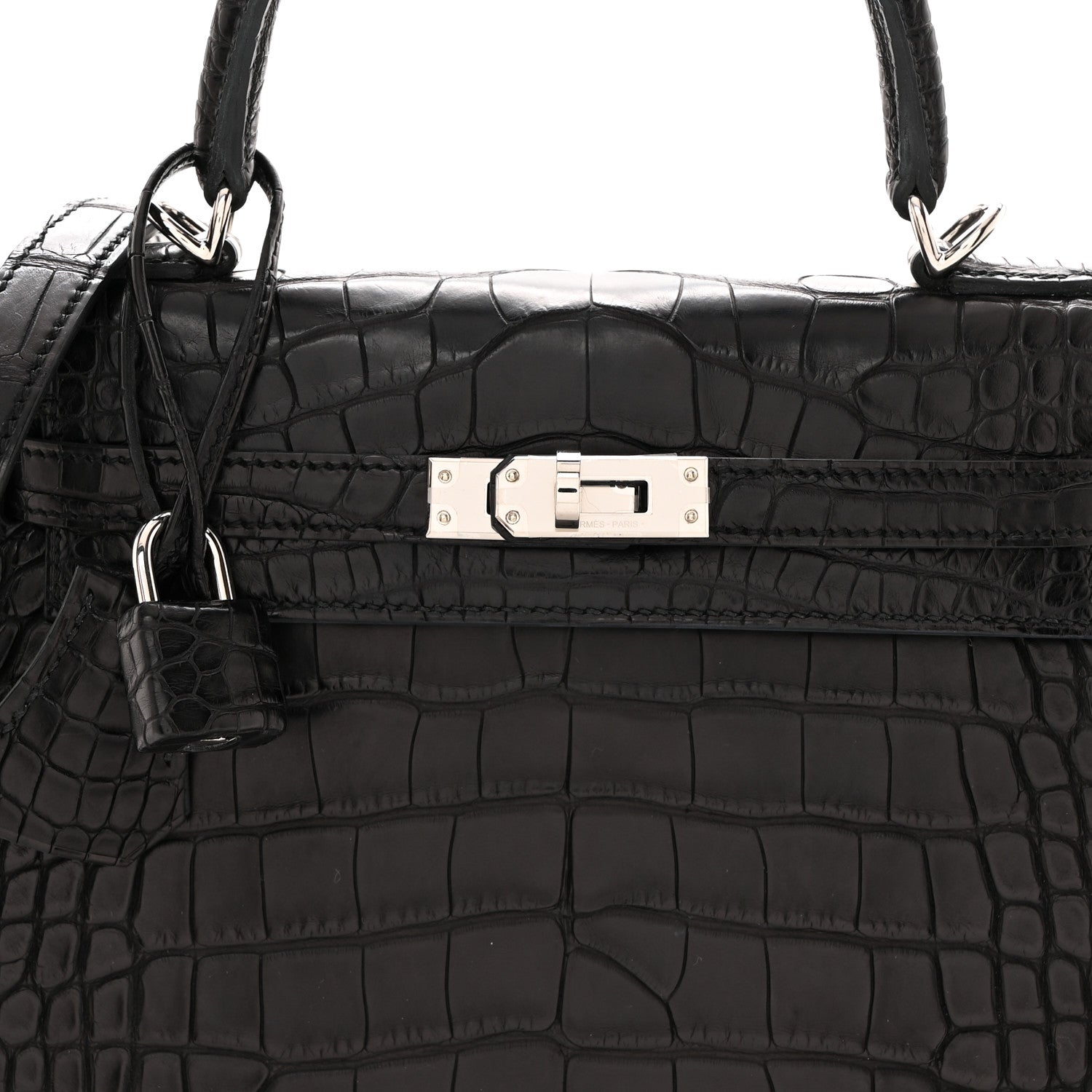 Hermes Matte Alligator Kelly Retourne 25 Black 5 of 15