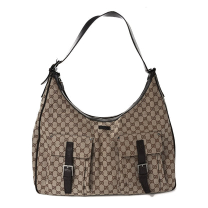 Gucci Monogram Front Pocket Hobo Dark Brown 1 of 14