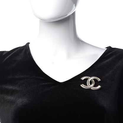 Chanel Baguette Crystal CC Brooch Gold 2 of 5
