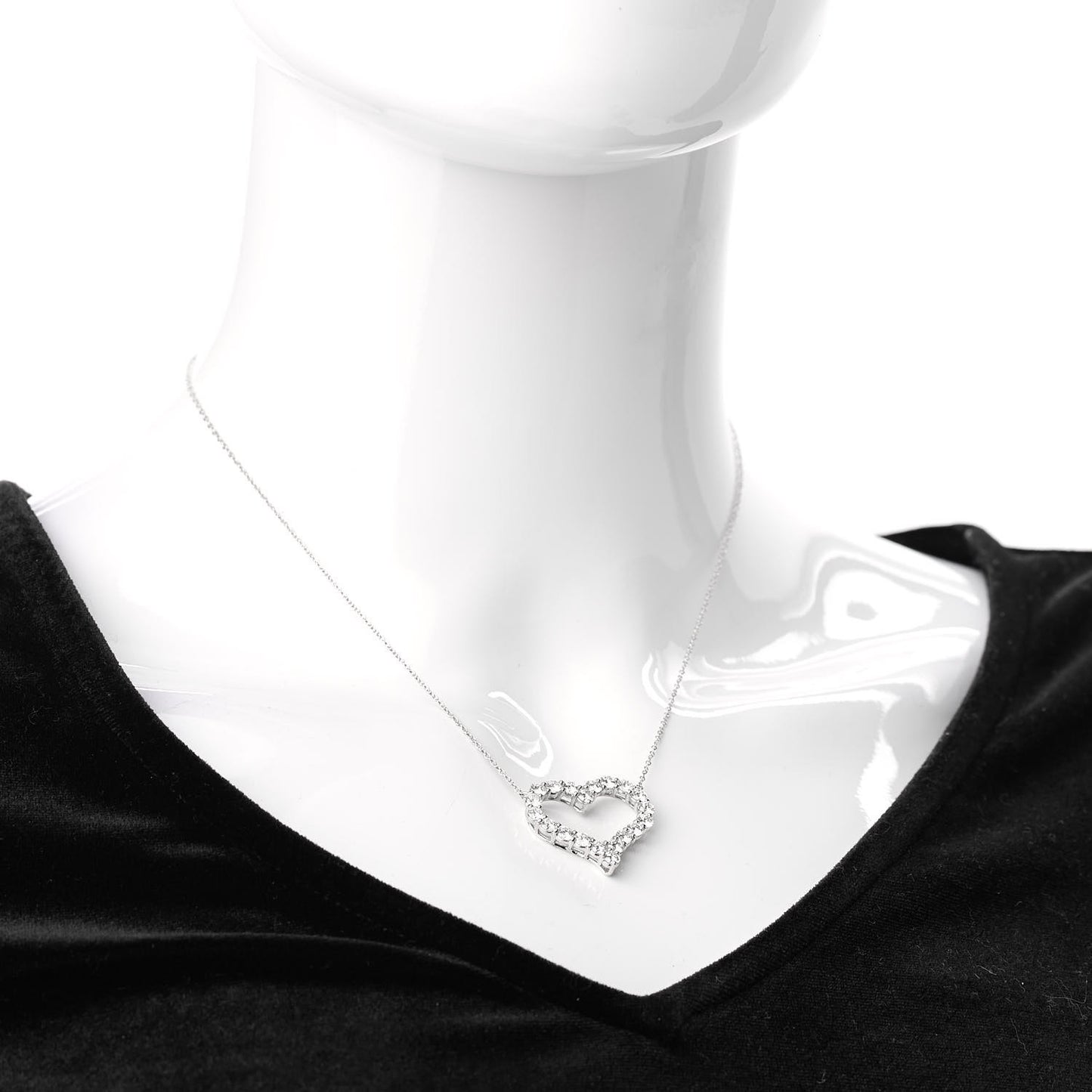 Platinum Diamond 1.96ctw Heart Pendant Necklace