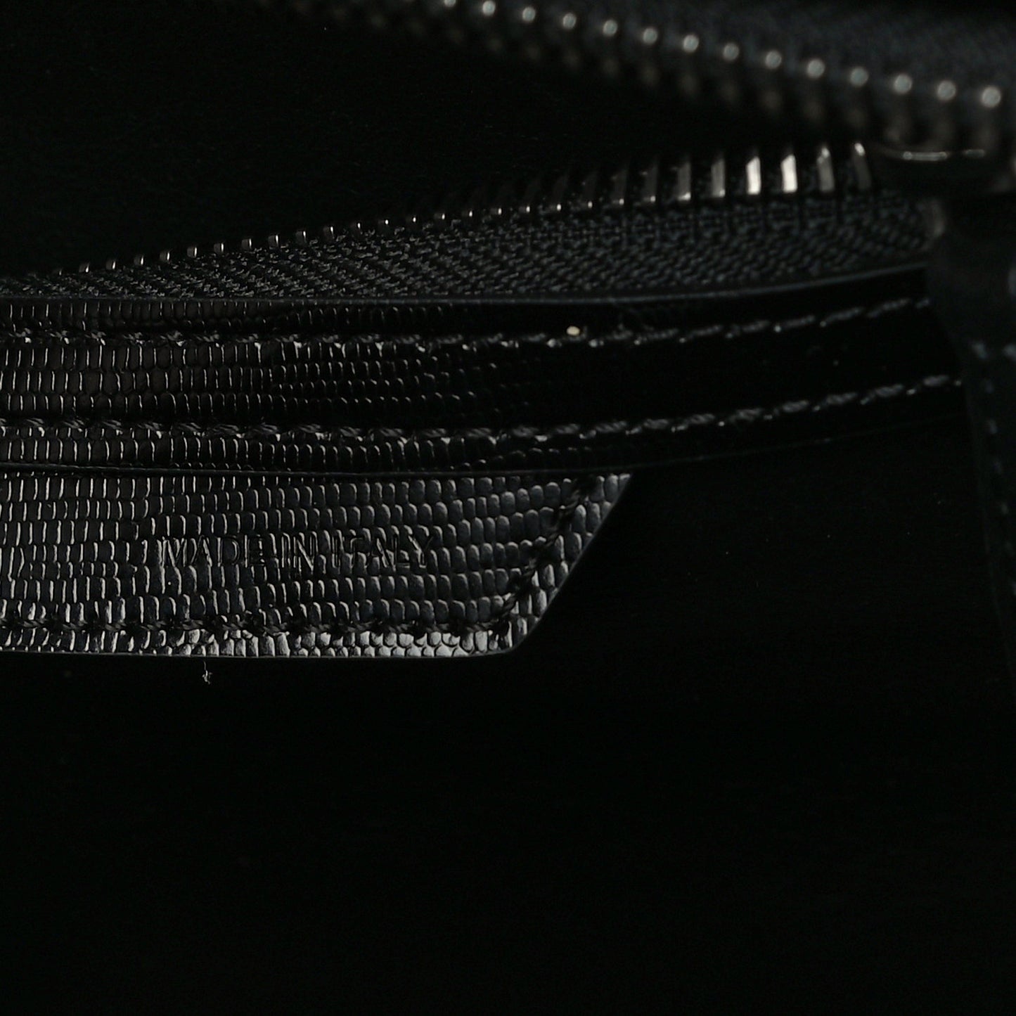 Smooth Calfskin Lizard Embossed Bi-Color Micro Luggage Black White