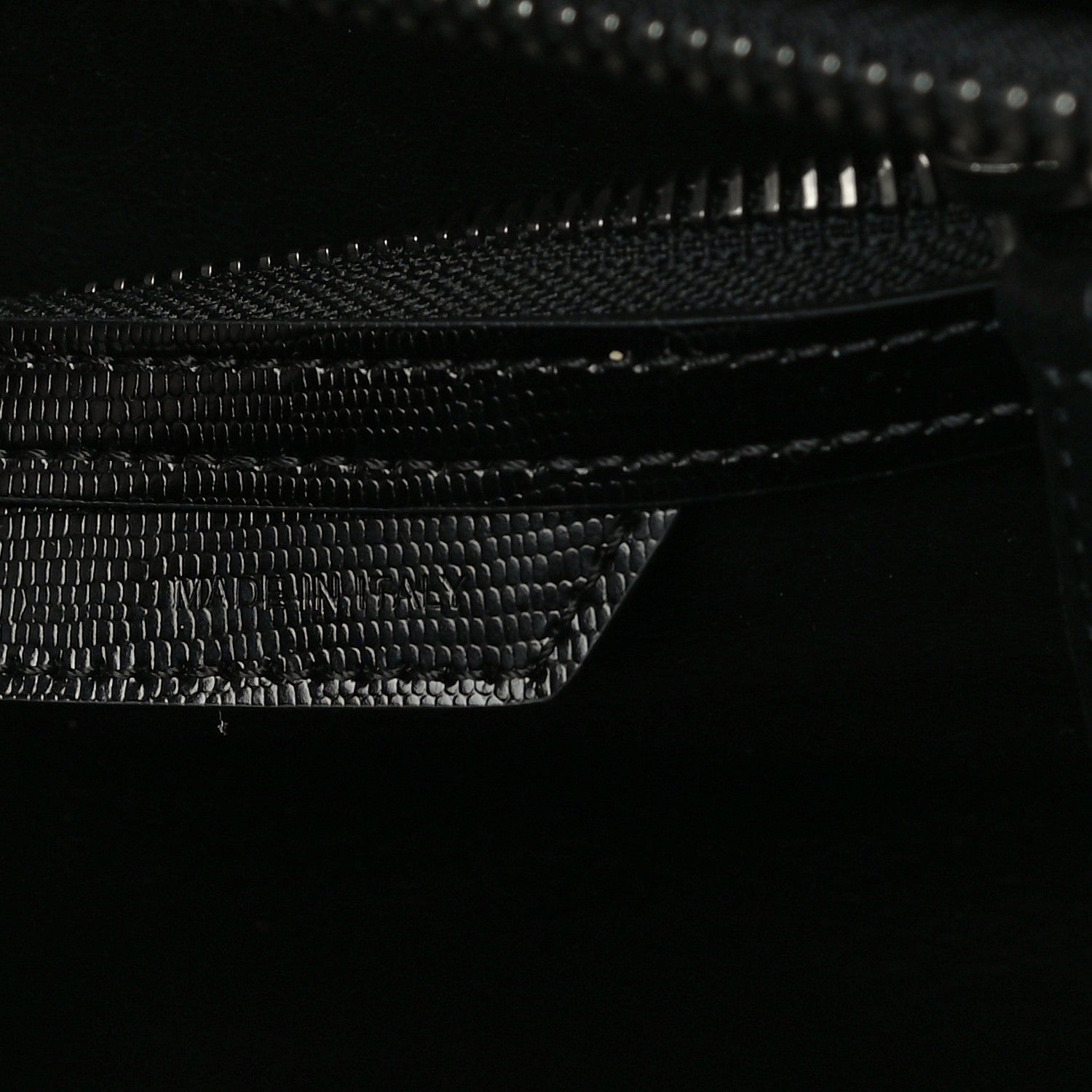 Celine Smooth Calfskin Lizard Embossed Bi-Color Micro Luggage Black White 7 of 10