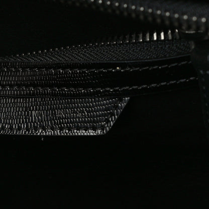 Celine Smooth Calfskin Lizard Embossed Bi-Color Micro Luggage Black White 7 of 10