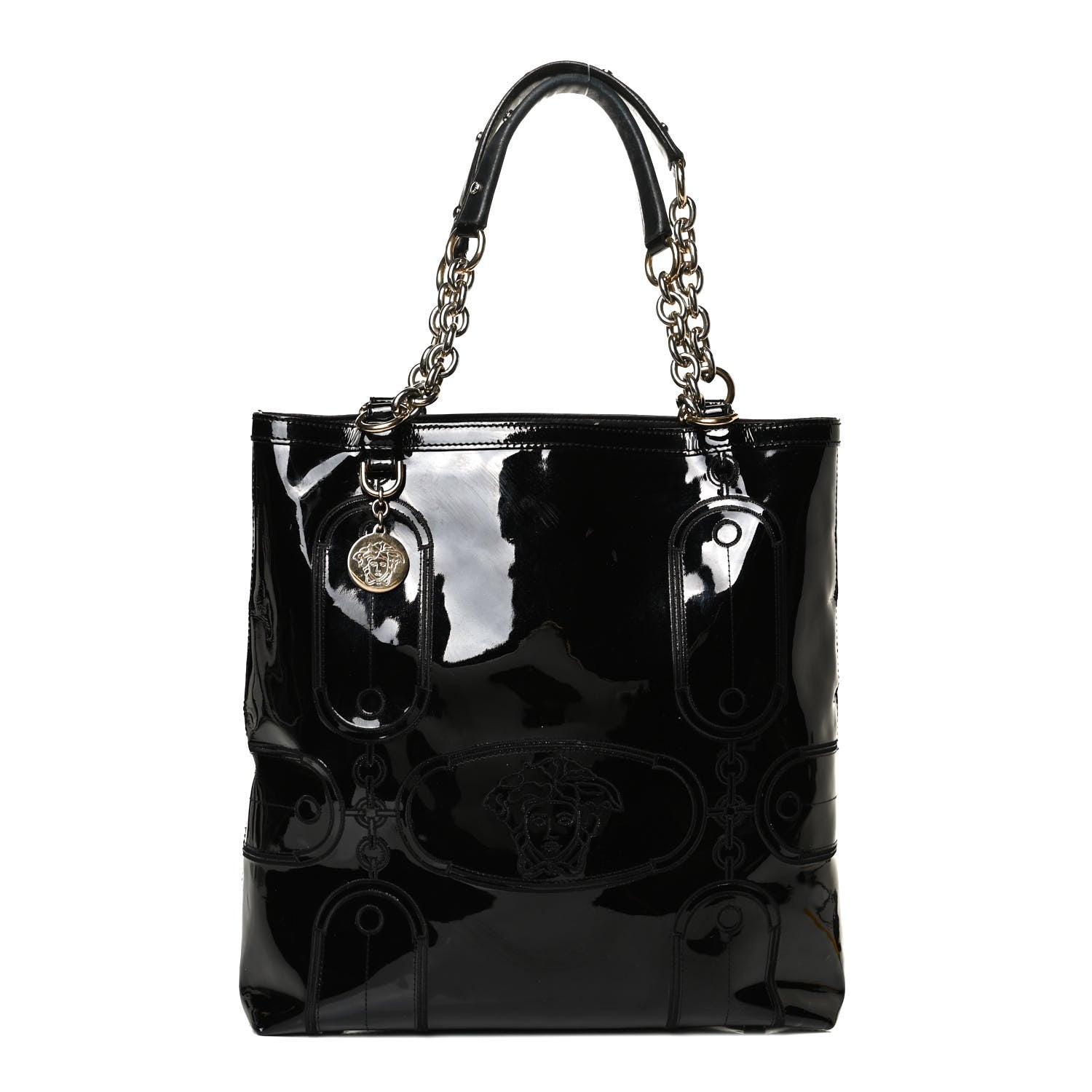 Versace Patent Medusa Tote Black 1 of 12