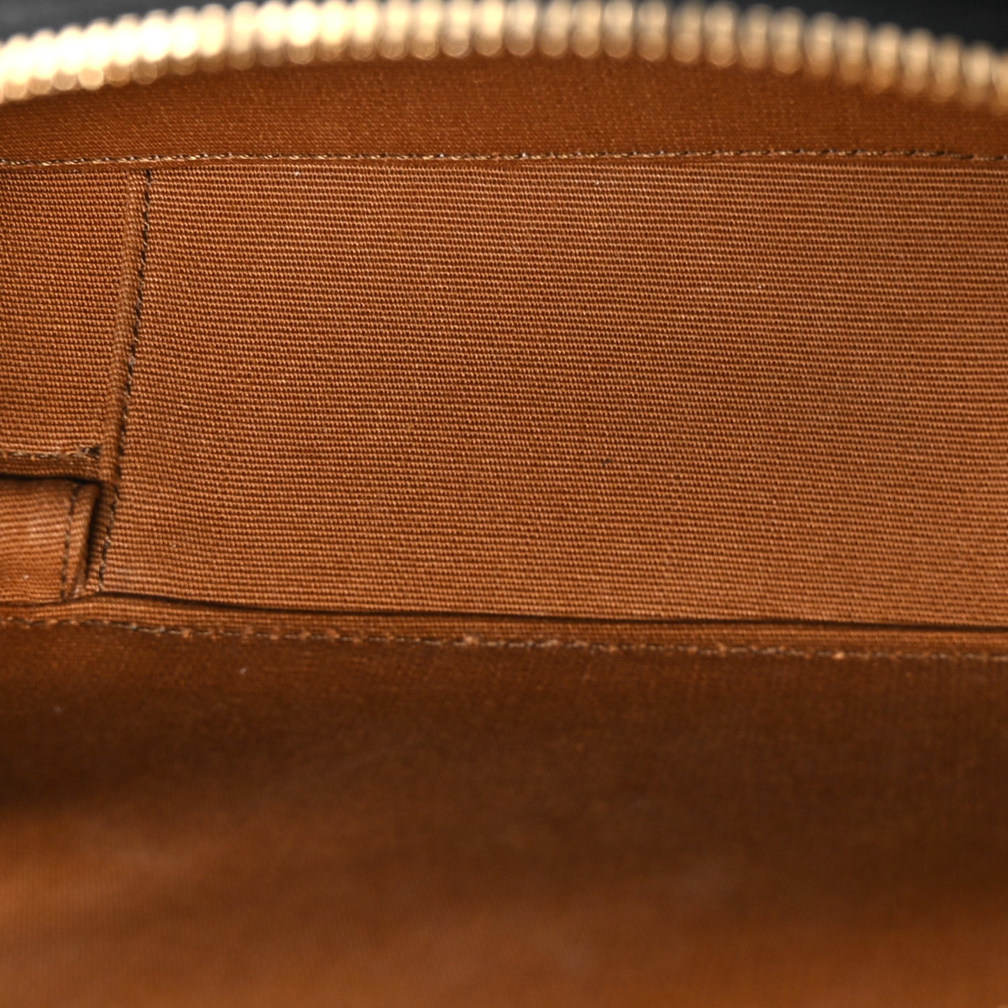 Calfskin Triomphe Canvas Half Moon Case Tan