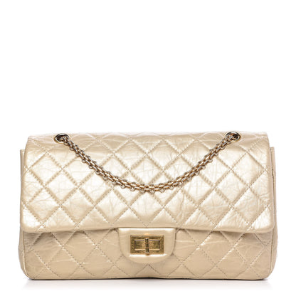 Chanel Metallic Aged Calfskin Quilted 2.55 Reissue Flap Light Gold 1 of 11