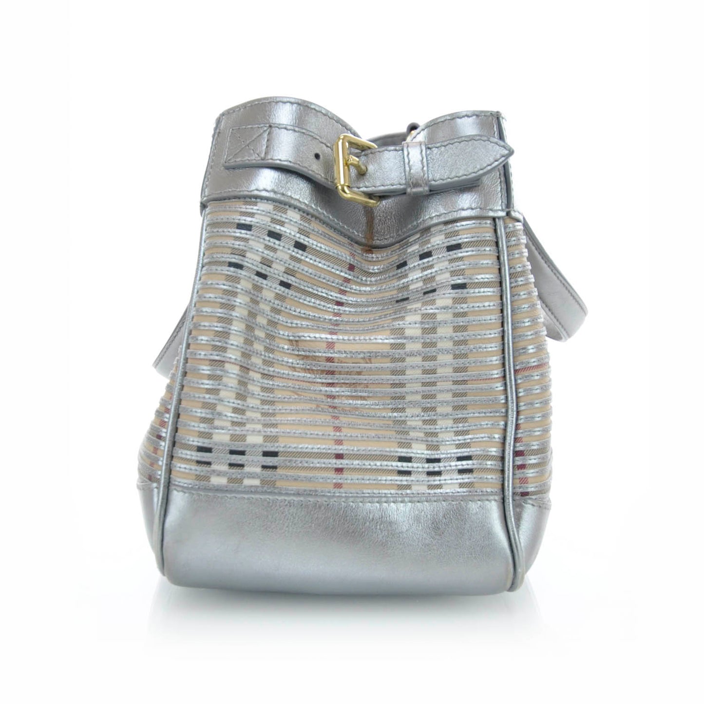 Haymarket Check Sliced Satchel Metallic