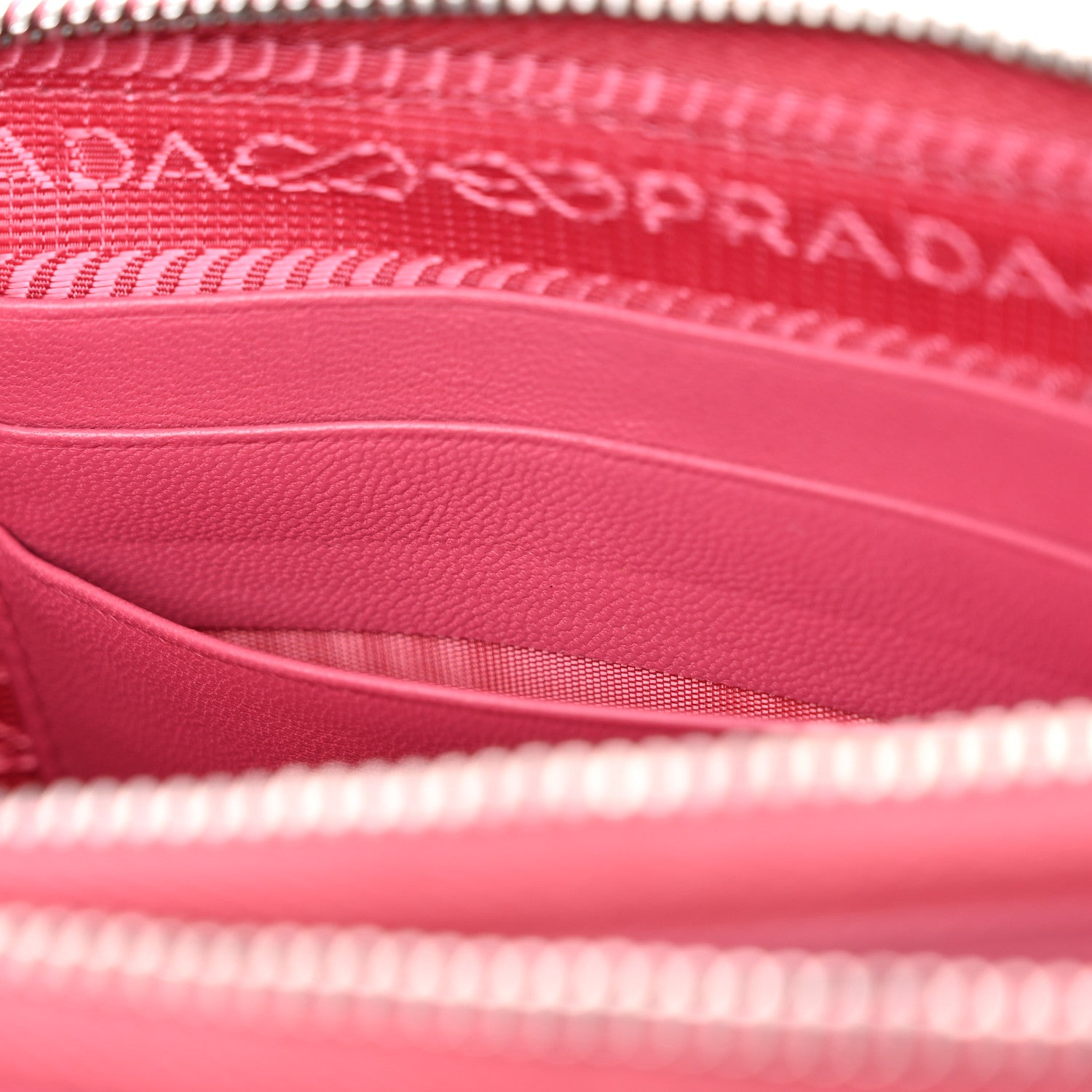 Prada Nappa Impunture Diagramme Mini Double Zip Chain Crossbody Bag Peonia 12 of 15