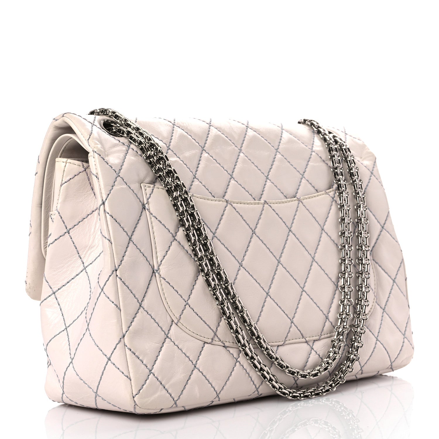 Chanel Calfskin Quilted Surpique 2.55 Reissue Flap White 3 of 16