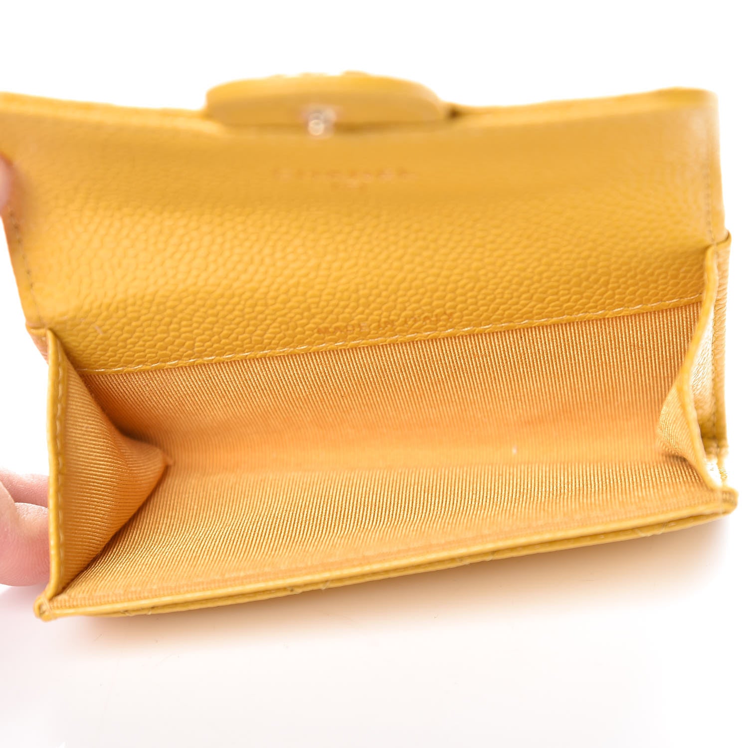 Chanel Caviar Quilted Flap Card Holder Yellow 5 of 9