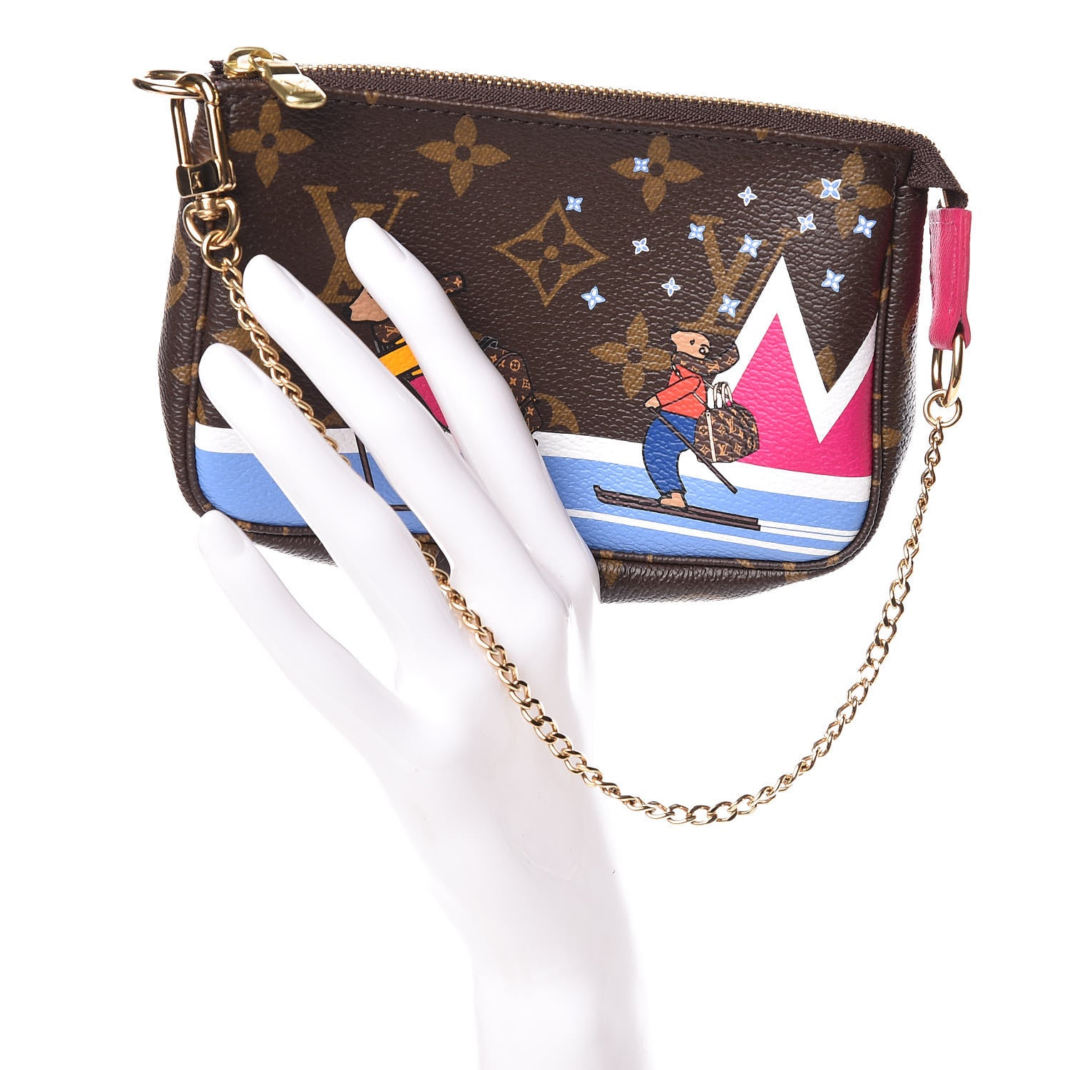 Louis Vuitton Monogram 2018 Christmas Animation Mini Bears Pochette Accessories 2 of 8