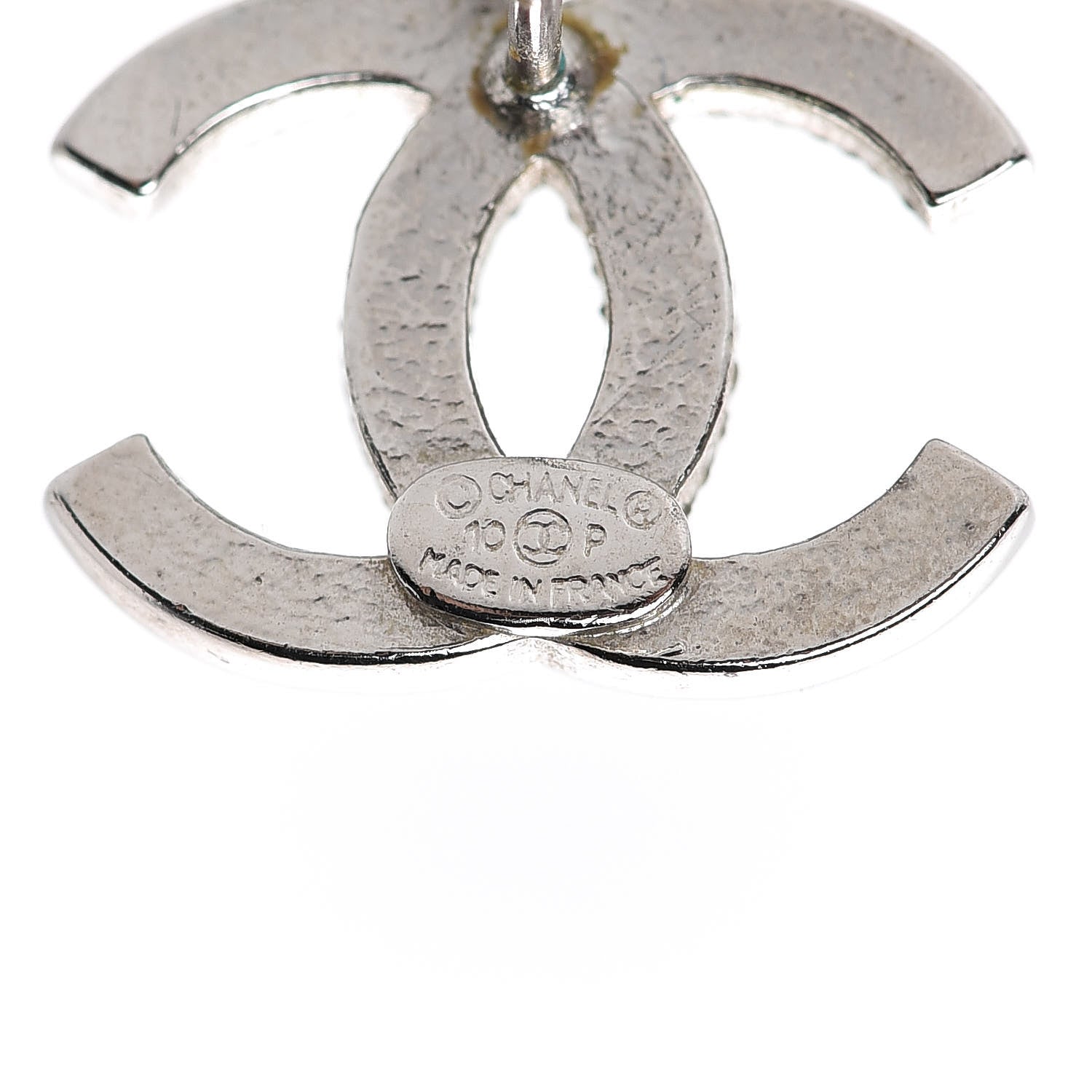Chanel Crystal CC Earrings Silver 4 of 6