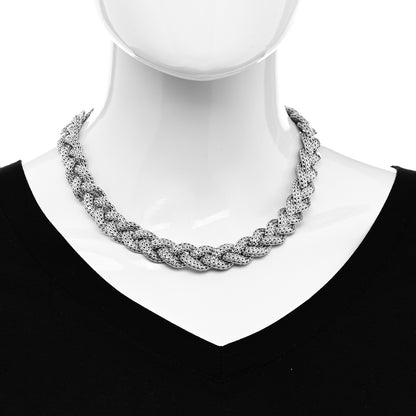 John Hardy Sterling Silver Diamond 16mm Braided Chain Necklace 2 of 5