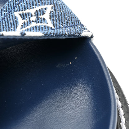 Louis Vuitton Monogram Denim Paseo Flat Comfort Sandals 38.5 Navy Blue 9 of 13