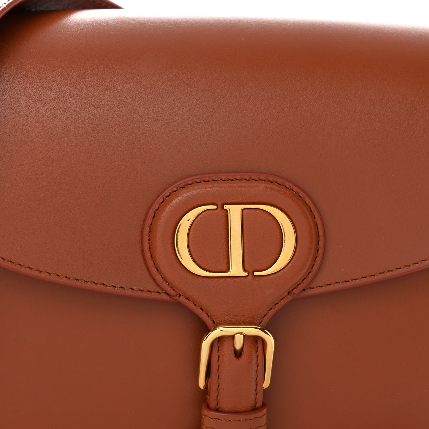 Box Calfskin Medium Bobby Flap Dark Tan