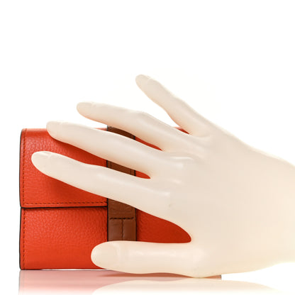 Loewe Grained Calfskin Small Vertical Wallet Orange Tan 2 of 10
