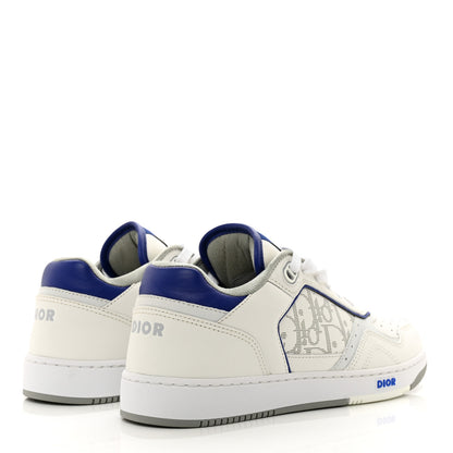Christian Dior Smooth Calfskin Oblique Galaxy Perforated Mens B27 Mid Top Sneakers 38 White Grey 4 of 10
