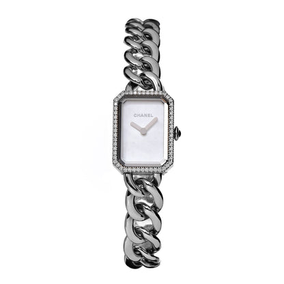 Chanel Stainless Steel Diamond Bezel Mother of Pearl 16mm Chain Premiere Quartz Watch 1 of 7