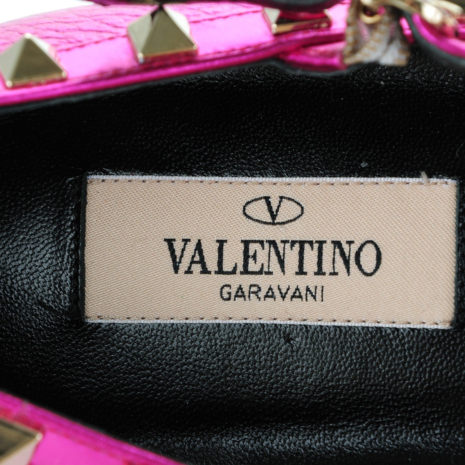 Valentino Garavani Metallic Pebbled Calfskin Rockstud Cage Ballerina Flats 39 Peony 8 of 8