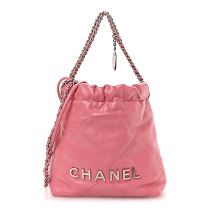 Chanel Shiny Calfskin Quilted Mini Chanel 22 Pink 1 of 10