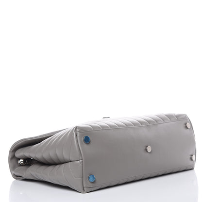 Saint Laurent Calfskin Y Quilted Monogram Large Loulou Chain Satchel Light Grey 4 of 16