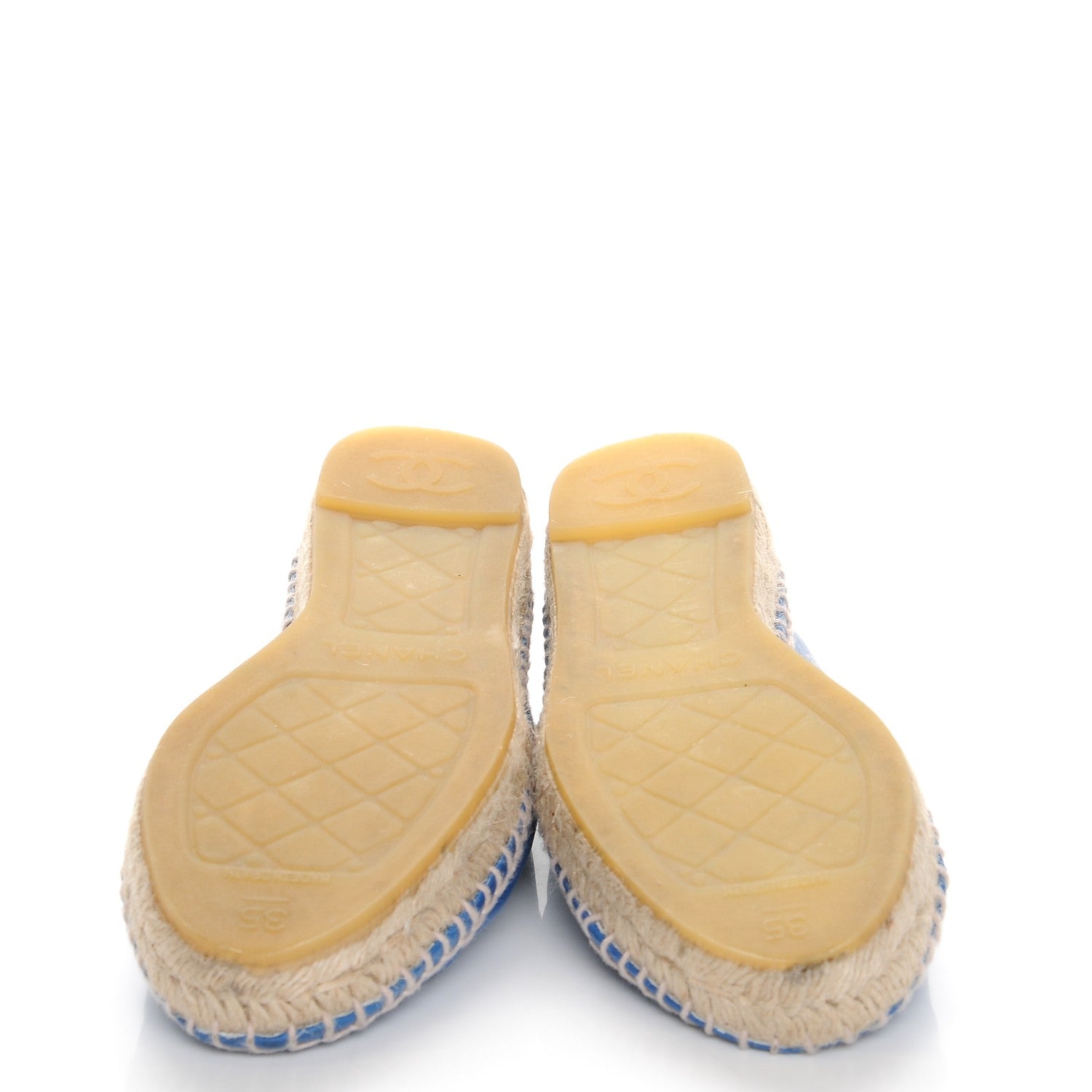 Chanel Lambskin CC Espadrilles 35 Blue 5 of 10