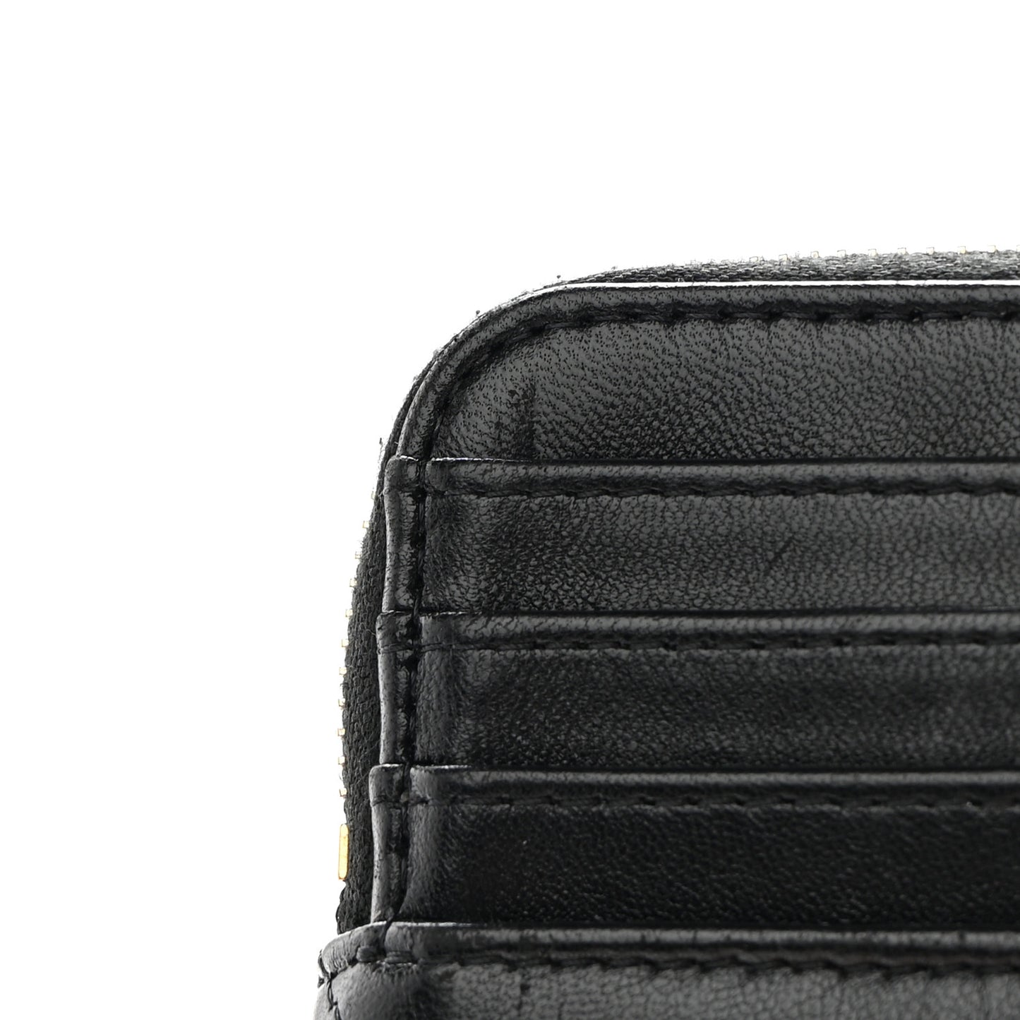 Lambskin Quilted Chanel 19 Zip Card Holder Wallet Black