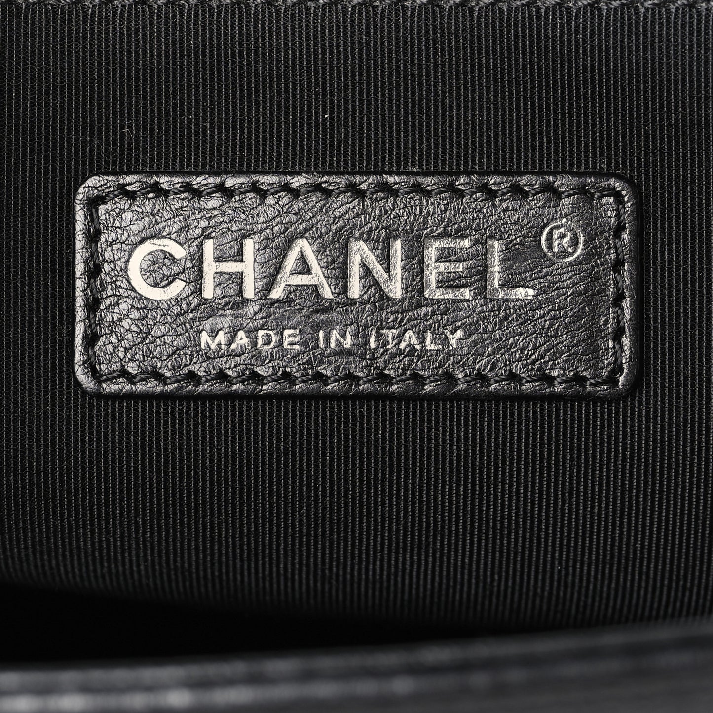 Calfskin Quilted Large Boy Flap Black