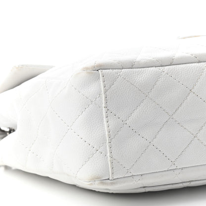 Chanel Caviar Quilted XL Jumbo Single Flap White 9 of 10