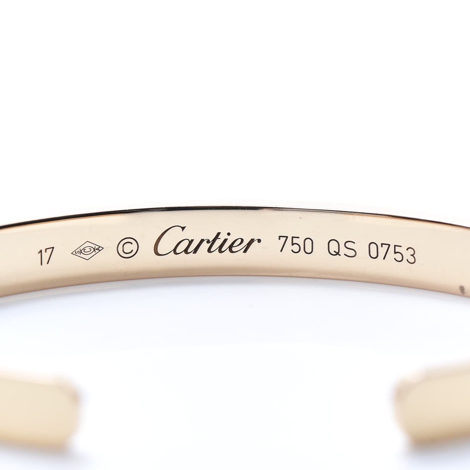 Cartier 18K Pink Gold LOVE Cuff Bracelet 17 4 of 4