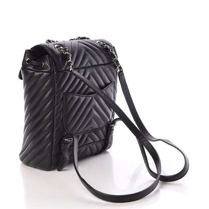 Chanel Lambskin Chevron Quilted Small Urban Spirit Backpack Black 3 of 10