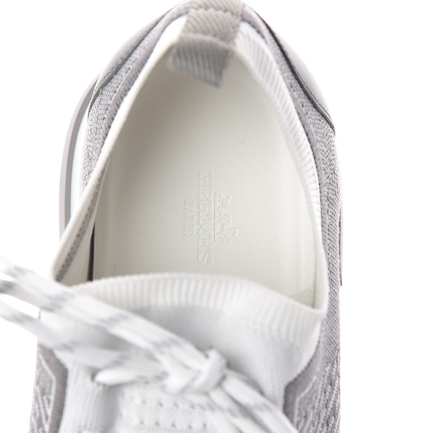 Knit Goatskin Mens Addict Sneakers 43 Blanc Gris