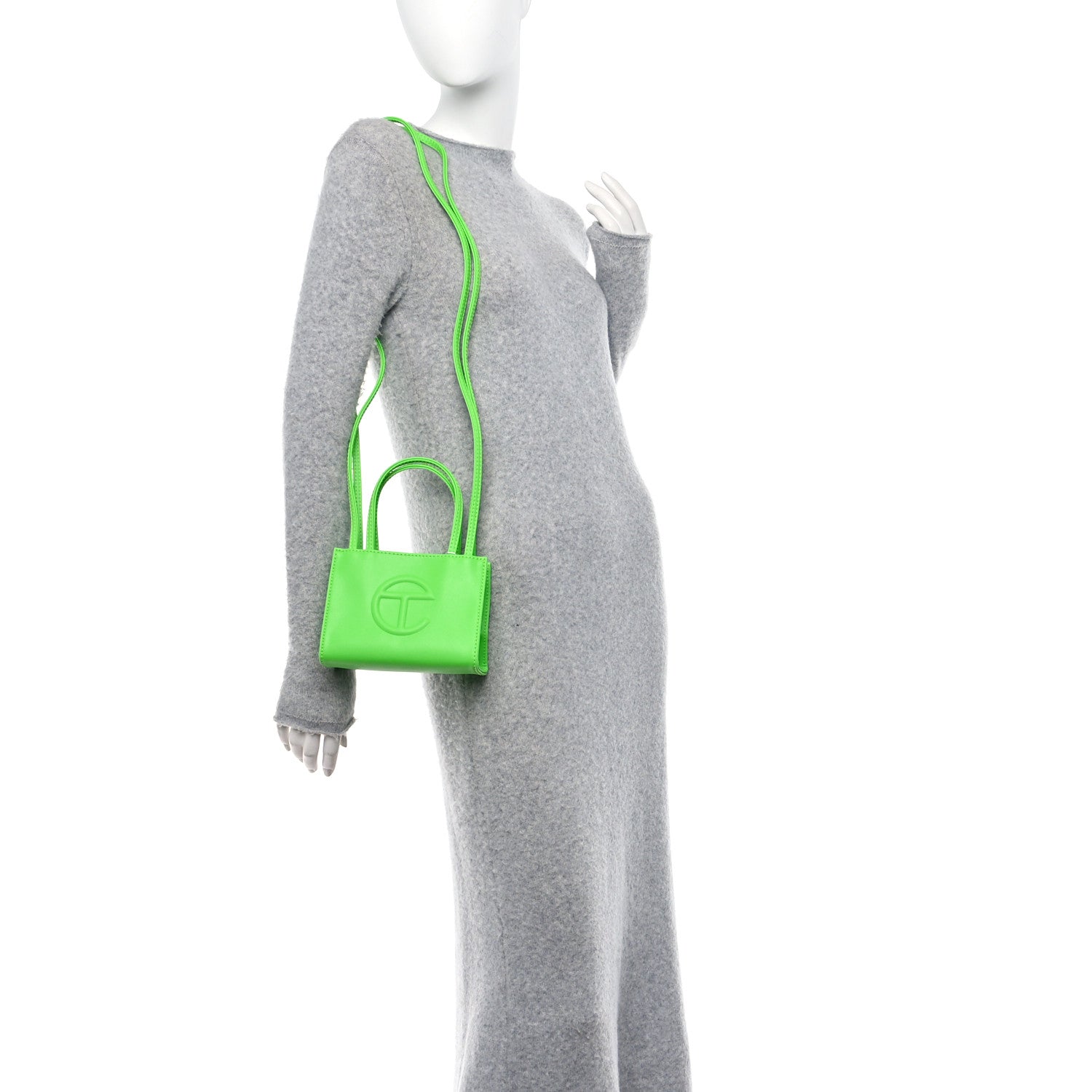 Telfar Vegan Leather Small Shopping Bag Highlighter Green 2 of 13