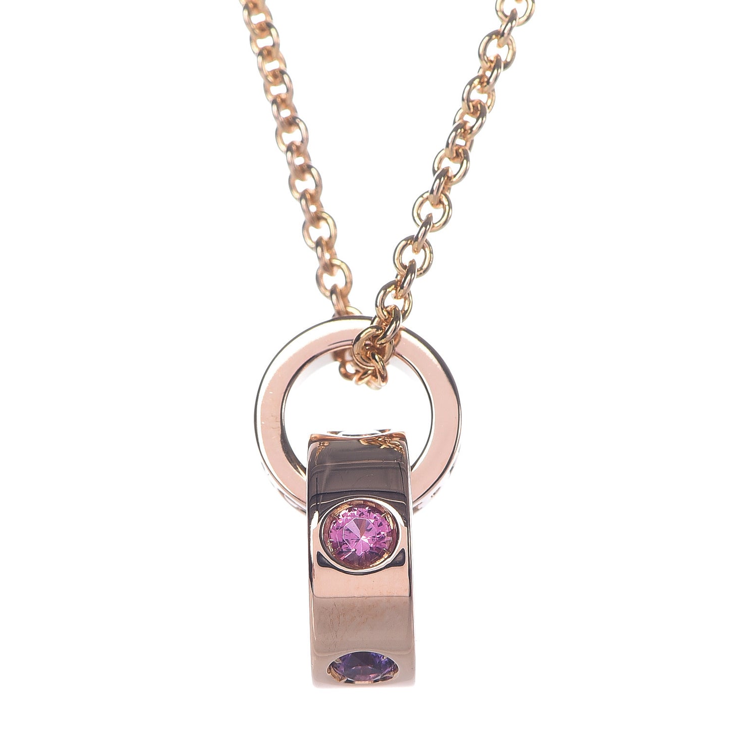 18K Rose Gold Amethyst Pink Tourmaline BVLGARI BVLGARI Pendant Necklace