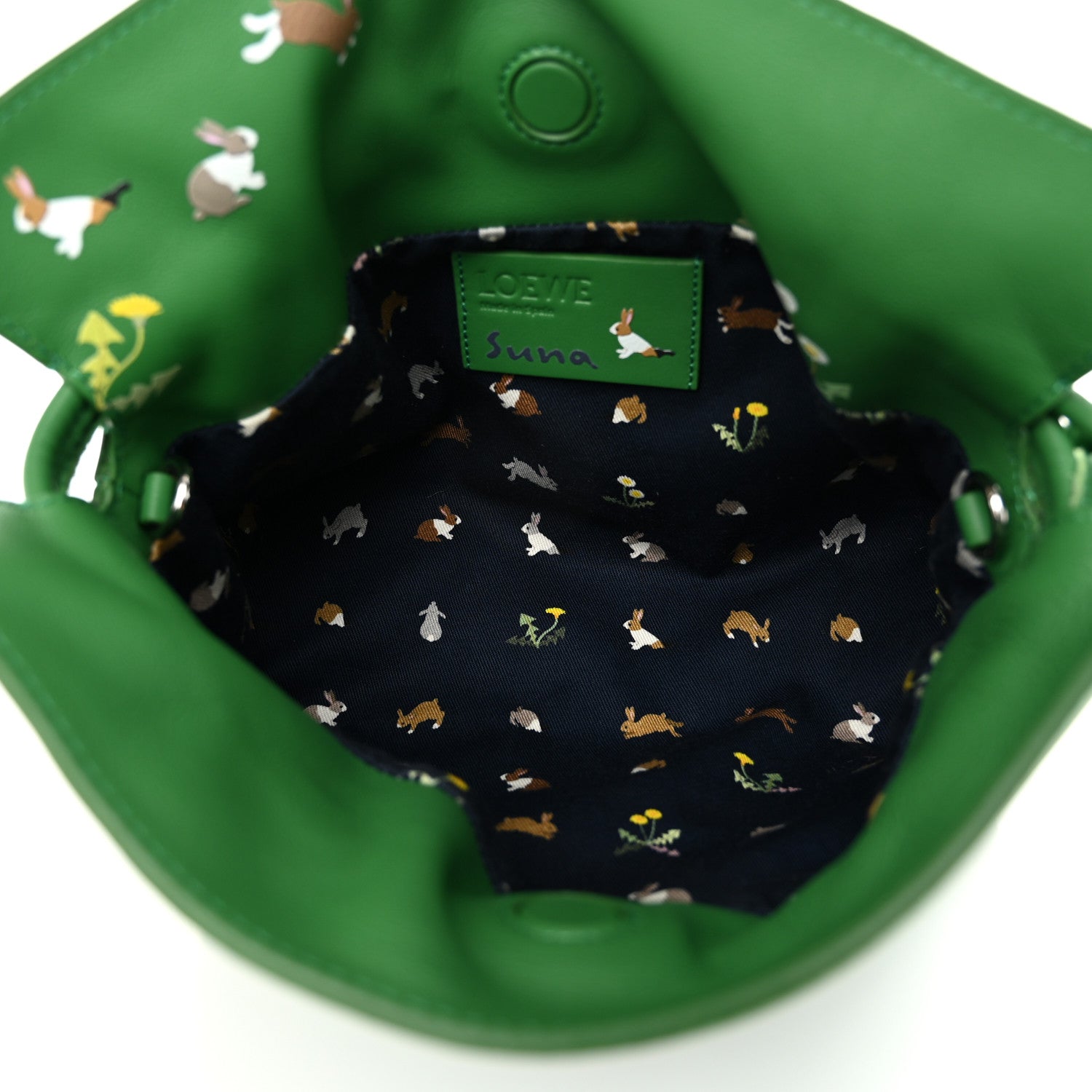 Loewe x SUNA FUJITA Nappa Bunny Mini Flamenco Knot Clutch Tropical Green 5 of 10