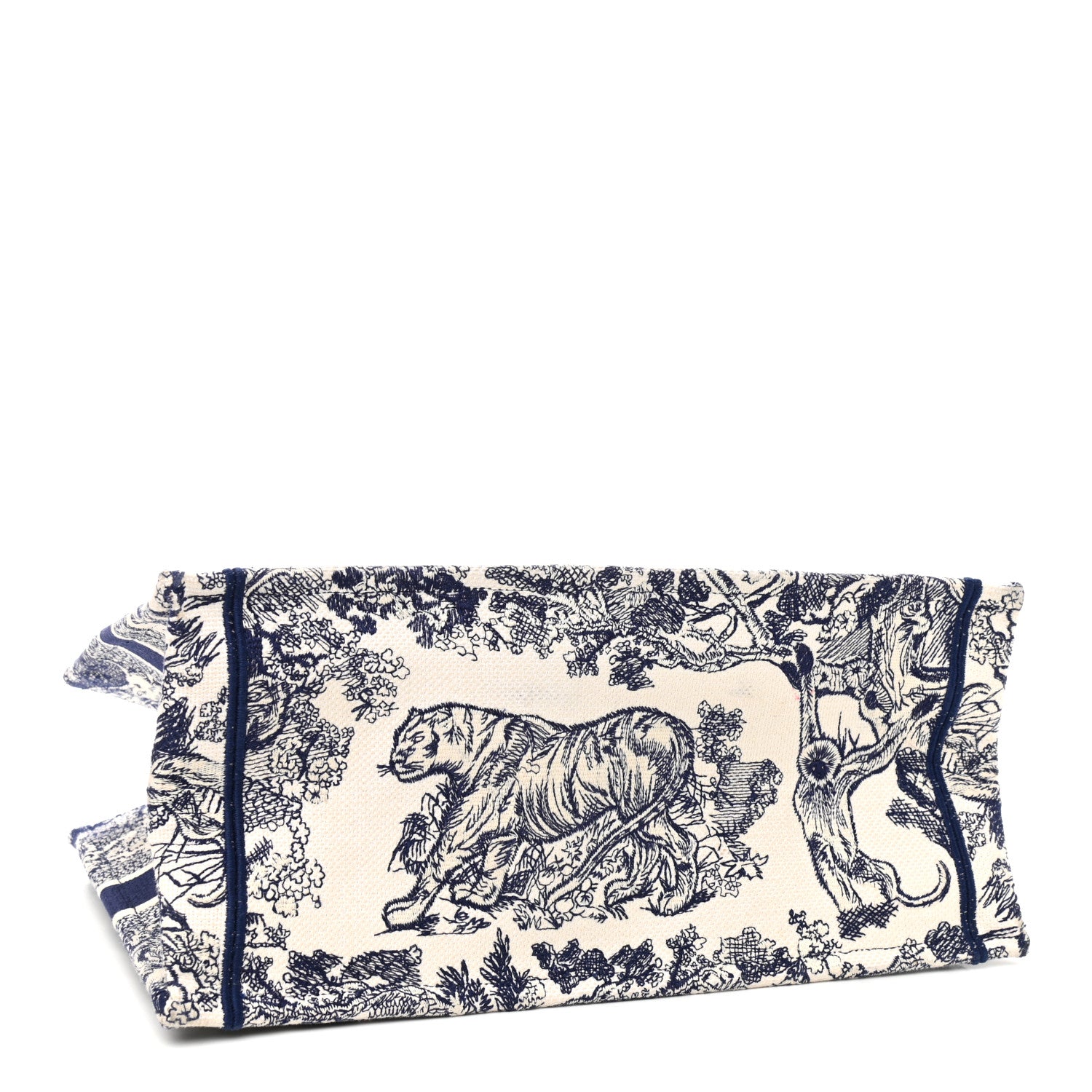Christian Dior Canvas Embroidered Medium Dioriviera Toile De Jouy Book Tote Blue 4 of 10