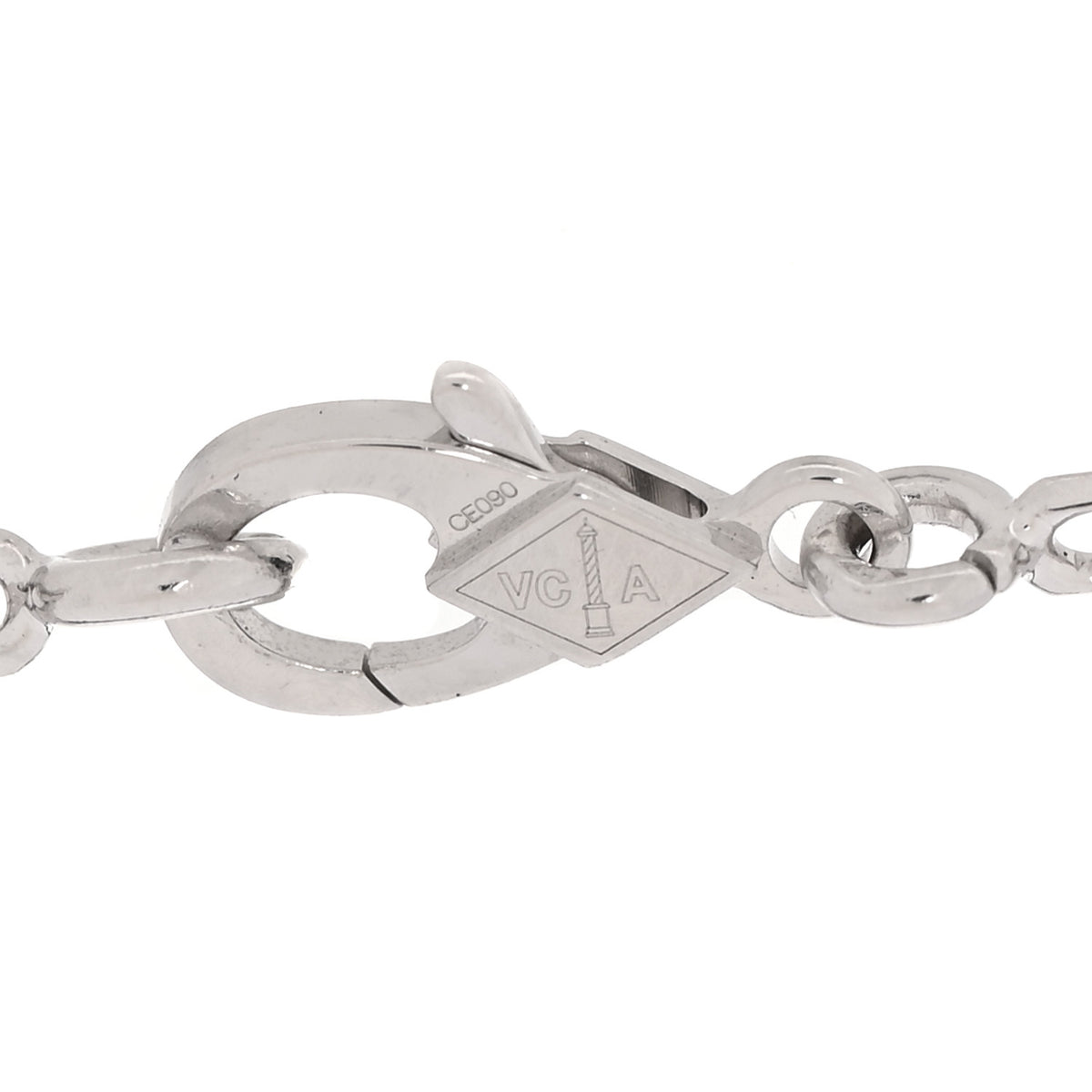 18K White Gold Chalcedony 5 Motifs Vintage Alhambra Bracelet