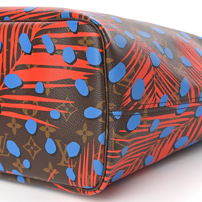 Louis Vuitton Monogram Jungle Dots Neo Neverfull MM Coquelicot Denim 10 of 11