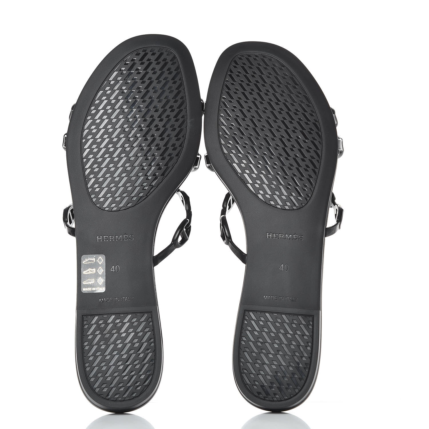 Hermes Rubber Chaine d'Ancre Rivage Sandals 40 Black 5 of 7