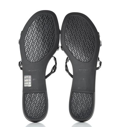 Hermes Rubber Chaine d'Ancre Rivage Sandals 40 Black 5 of 7
